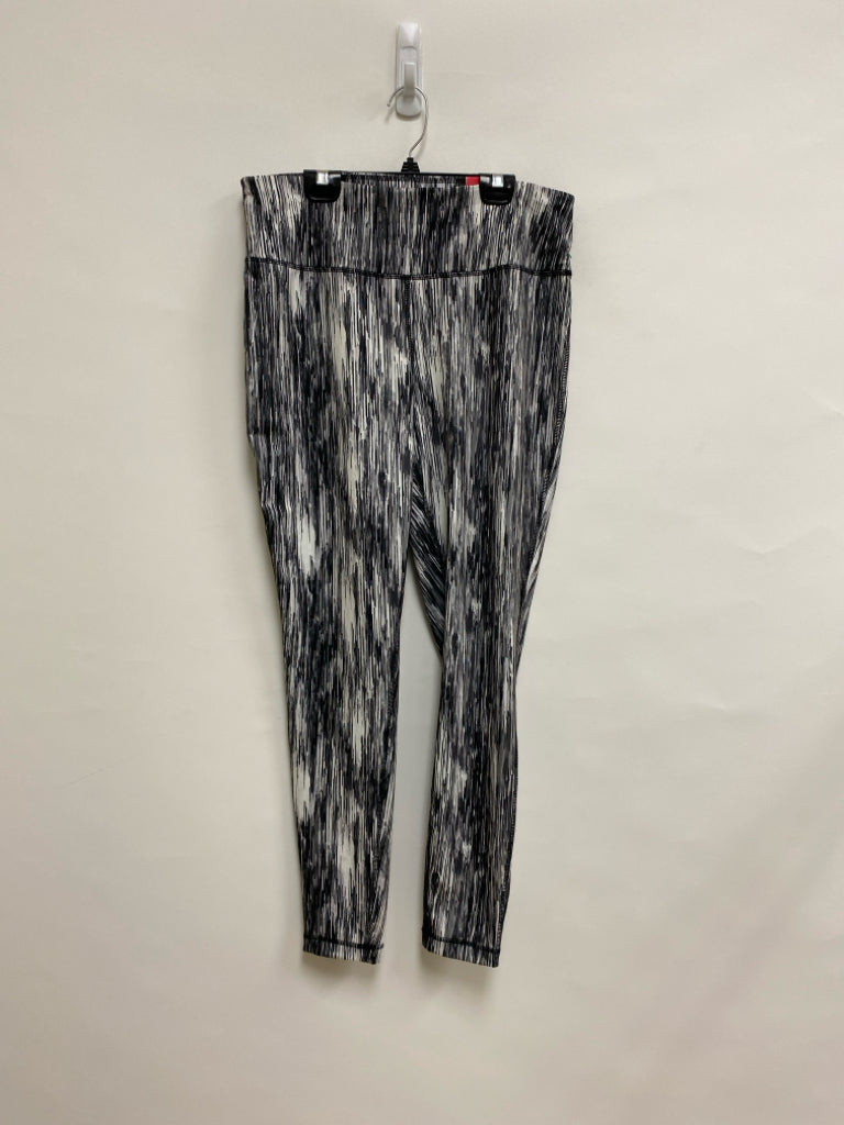 NWT Zelos Size L Gray Black/White Streaked Athletic Leggings