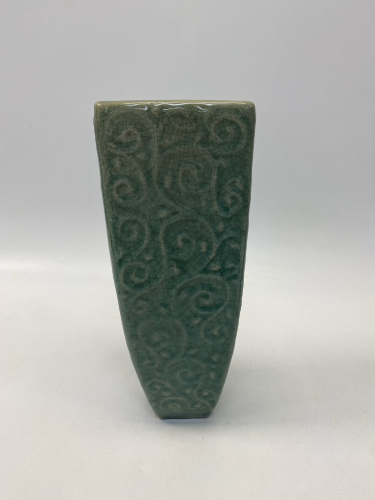 Sage Crackle Ceramic Vase