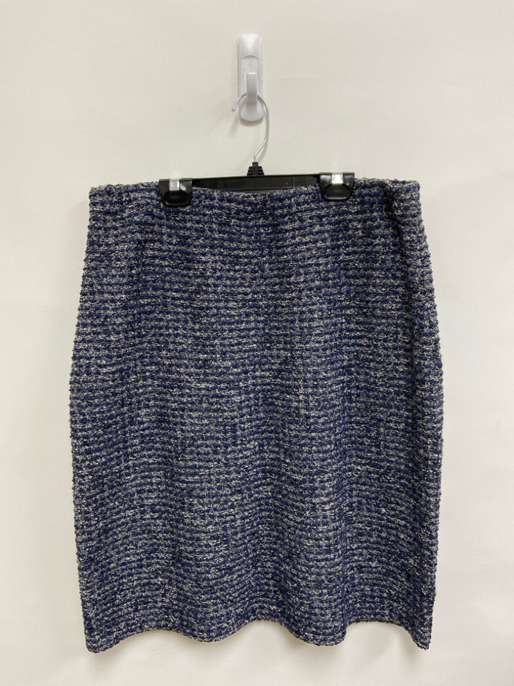 ST. JOHN Size L Gray/Navy Woven Ladies Skirt