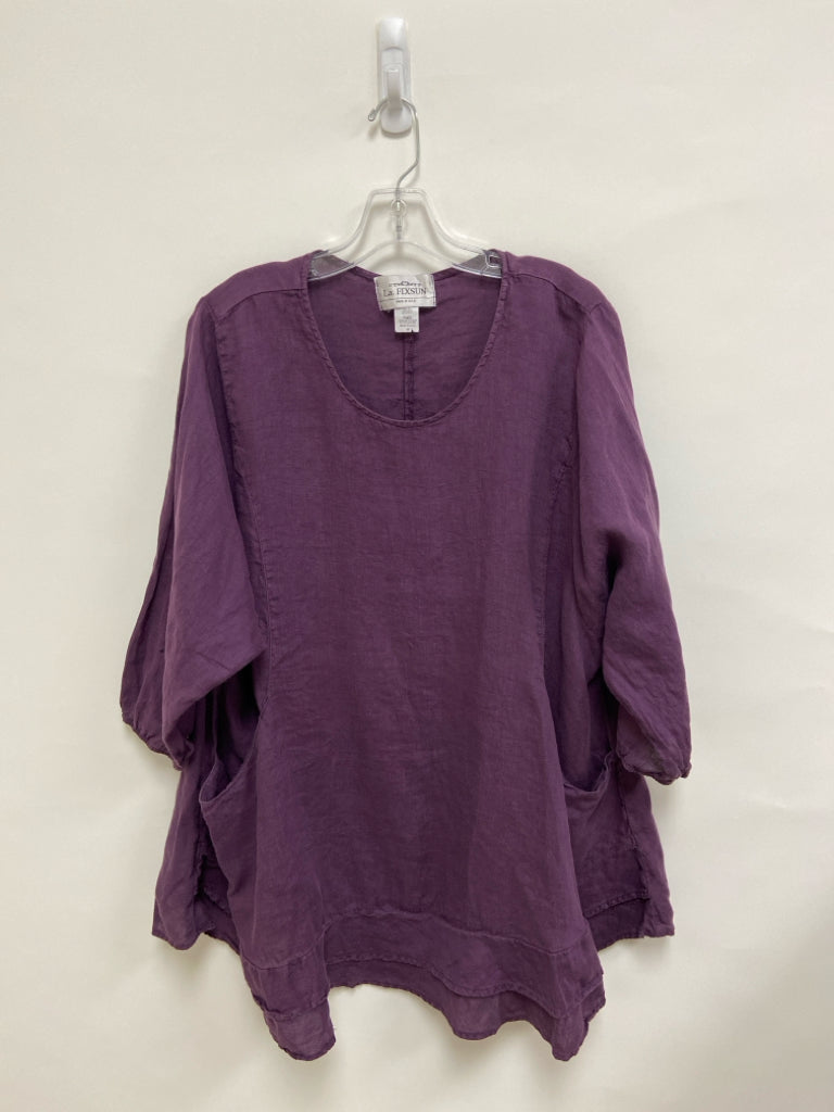 La FIXSUN Size M Dark Purple Tunic Linen Ladies Top