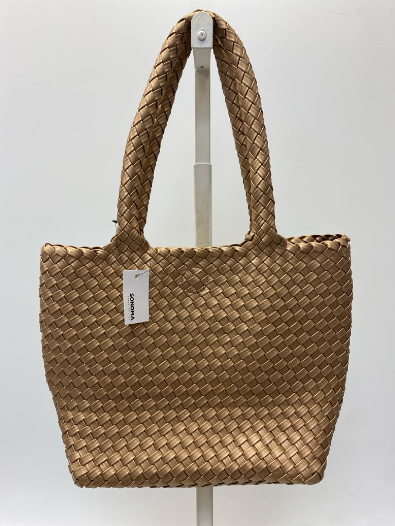 NWT Sonoma Bronze Woven Metallic Handbag