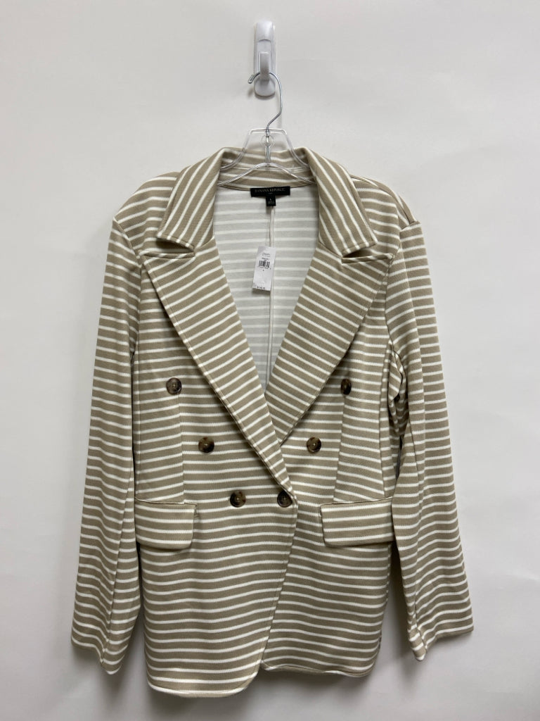 NWT Banana Republic Size L Beige/White Stripes Ladies Jacket