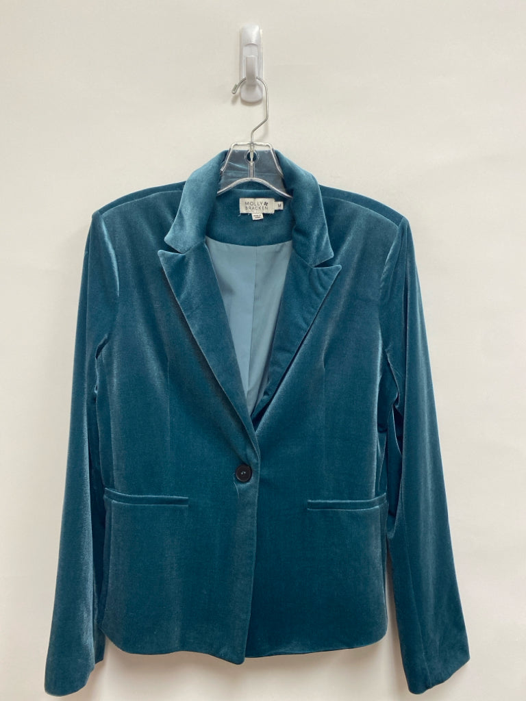 Molly Bracken Size M Teal Blue Velour Ladies Jacket