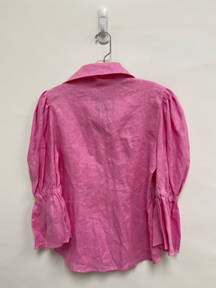 NWT Size S Pink Button Up Linen Ladies Top
