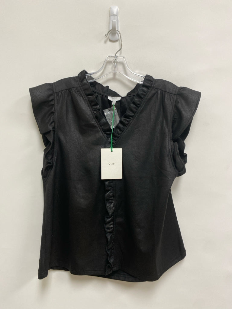 NWT Size M Black Ruffles Ladies Top