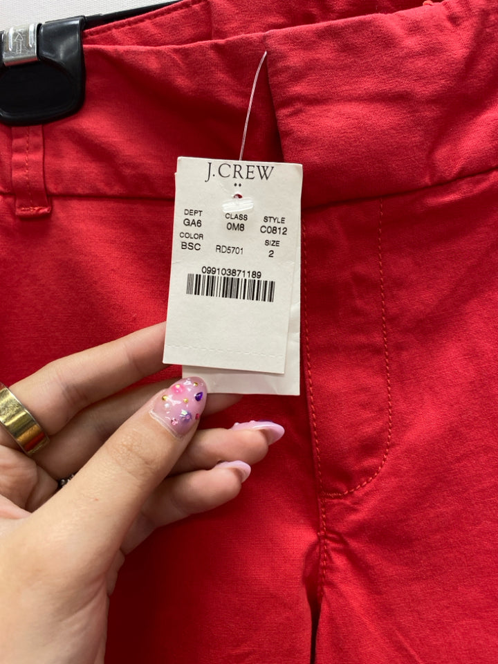 NWT J Crew Size 2 Red Ladies Shorts