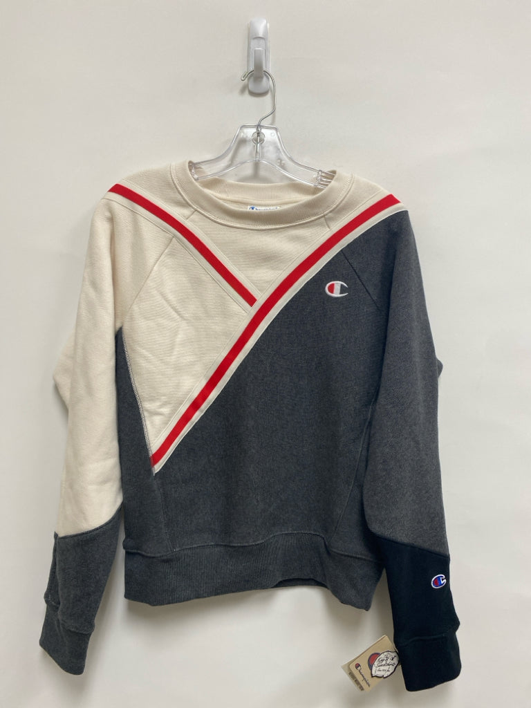 NWT Champion Size S Cream/Red Charcoal Ladies Sweatshirt