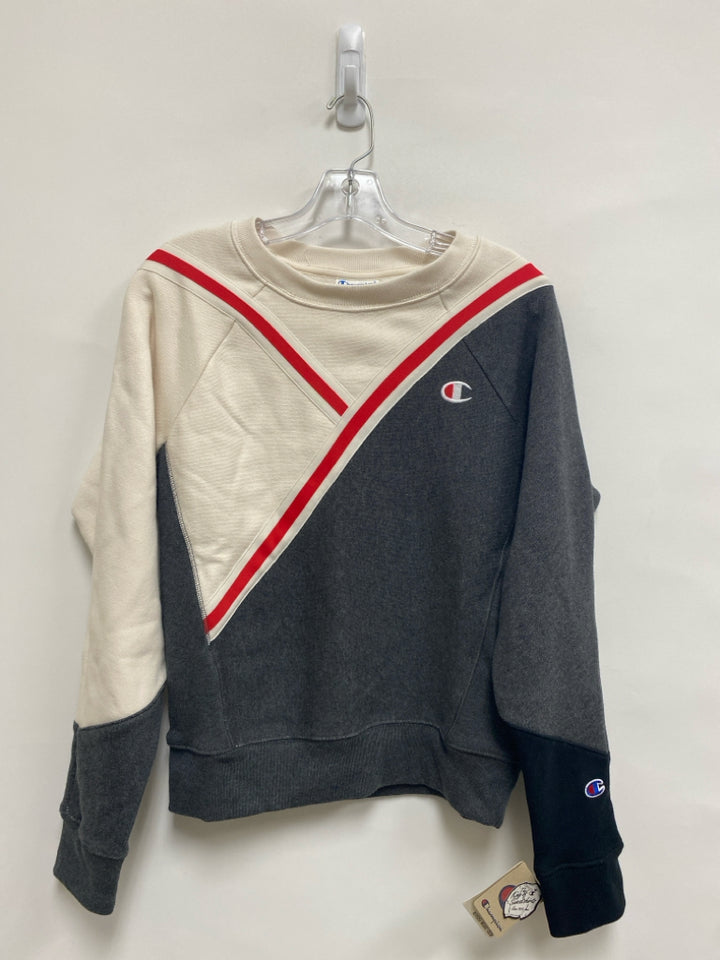 NWT Champion Size S Cream/Red Charcoal Ladies Sweatshirt