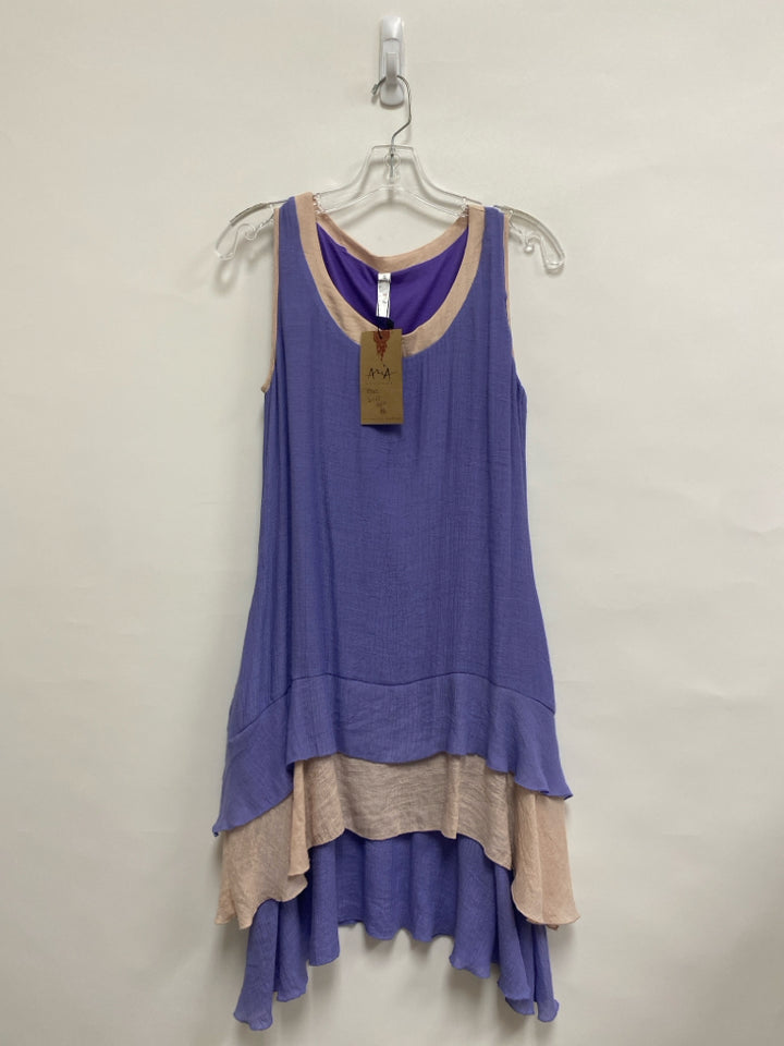 NWT Aria Handmade Size S Purple Tan Sleeveless Ladies Dress