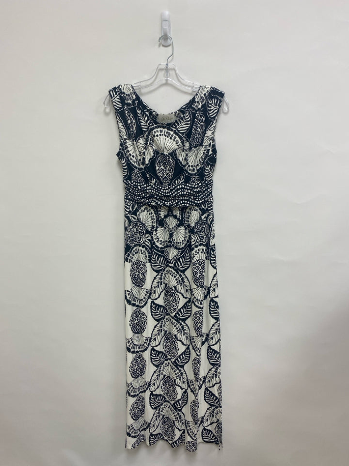 LILLY PULITZER Size S Black/White Pineapples Maxi Ladies Dress