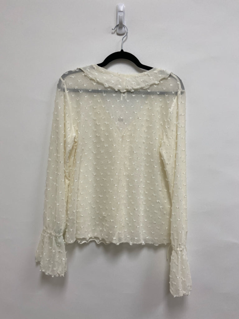 NWT Anthropologie Size M White Swiss Dot Sheer Ladies Top