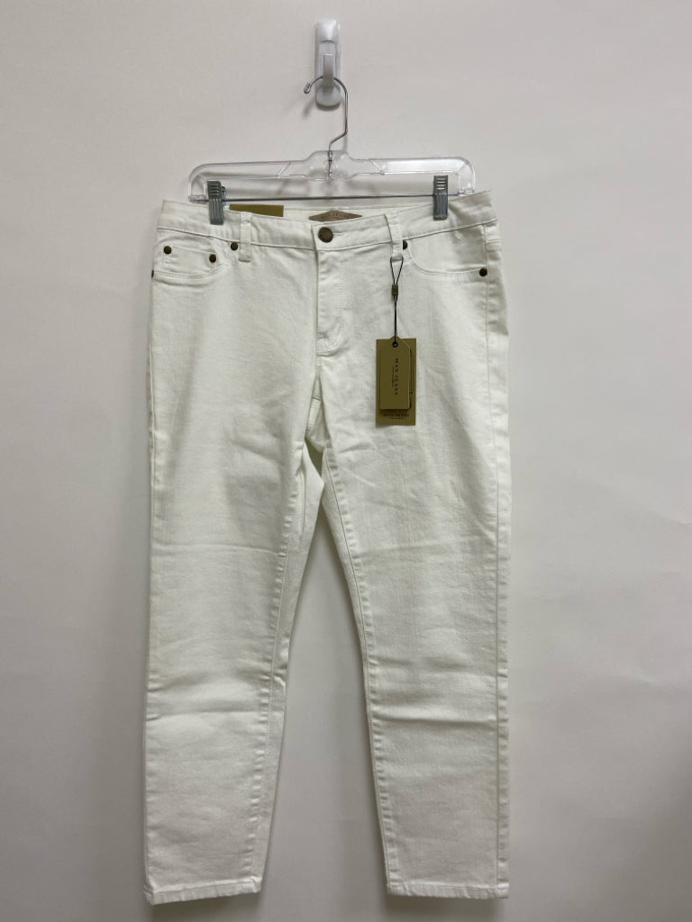 NWT Max Jeans Size 10 White Cropped Denim Ladies Jeans