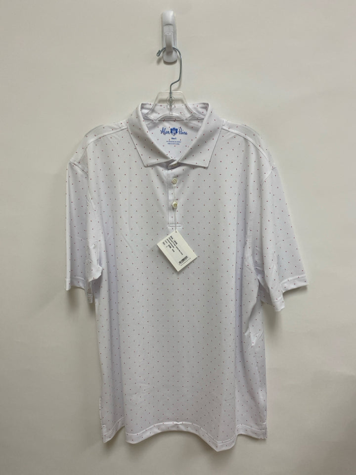 NWT Alan Paine Size XL White Red Polo Men&