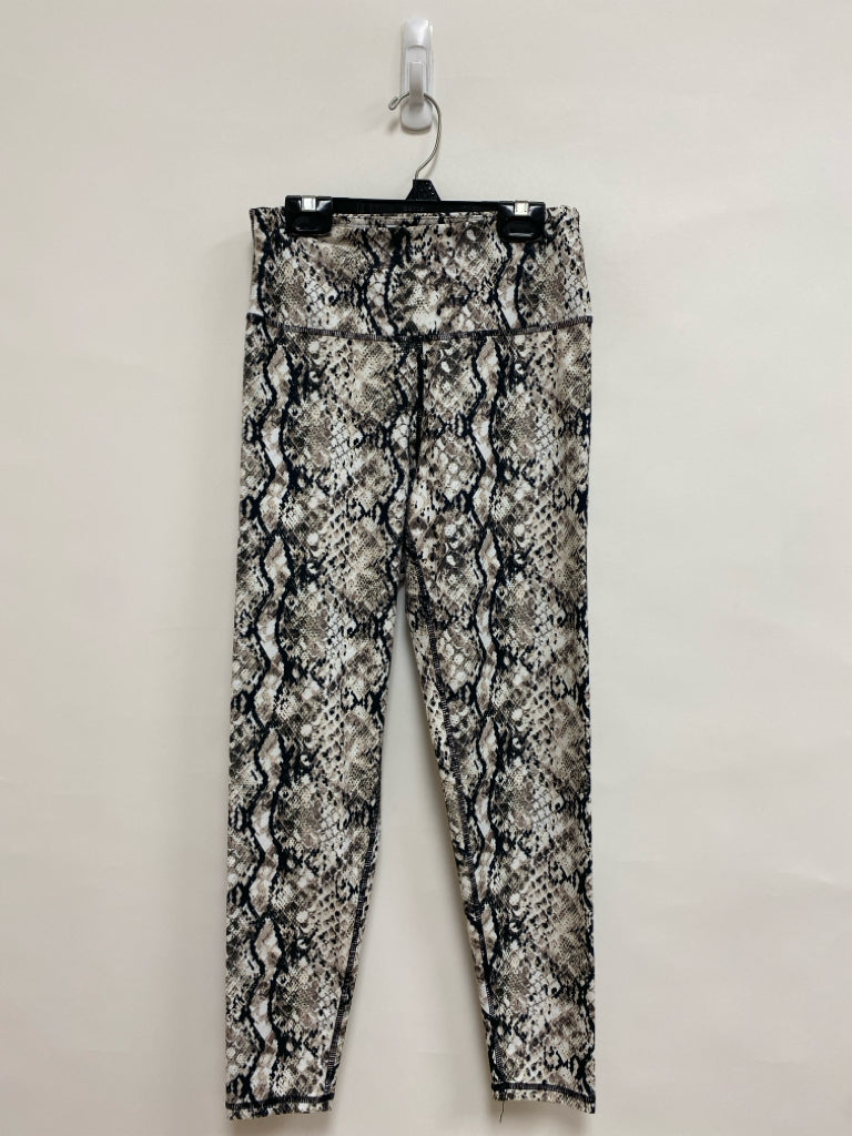 kyodan Size S White/Black Taupe Snake Print Athletic Leggings