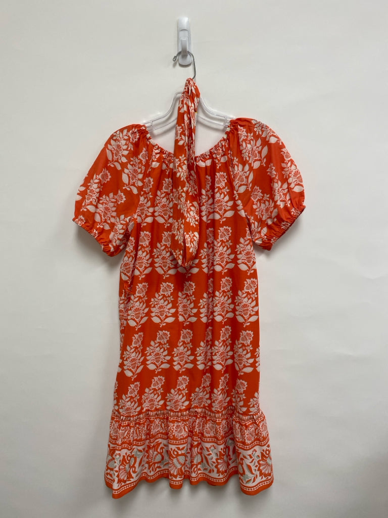 Ann Taylor Size XS Orange White Floral Ladies Dress