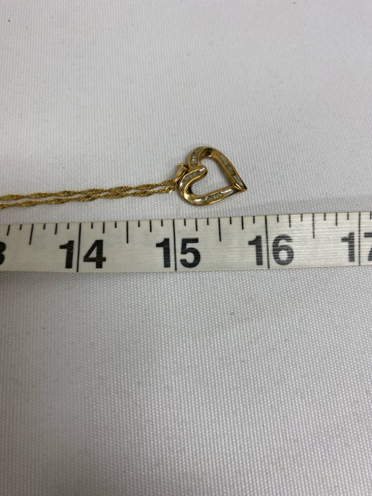 Gold Color Clear Hearts Necklace