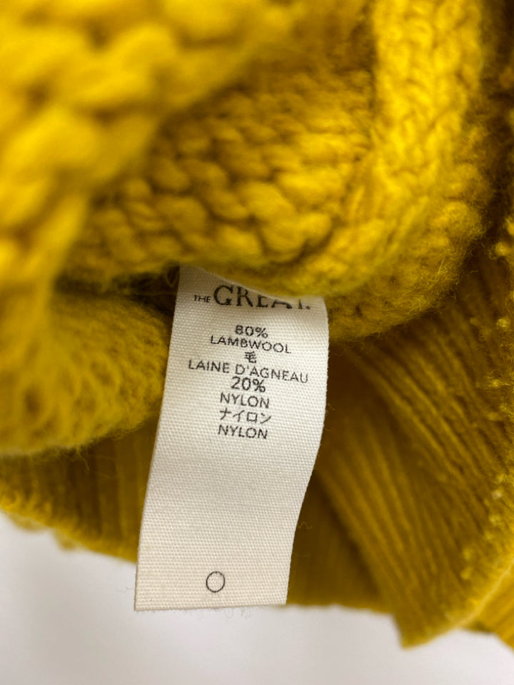 The GREAT. Size XS Mustard Puff Sleeve Wool Blend Ladies Sweater