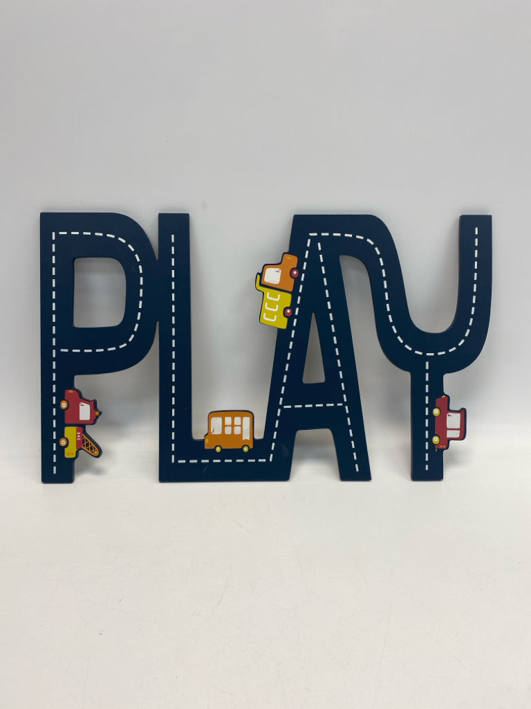 Navy Red/Orange Trucks Kids Wall Hanging