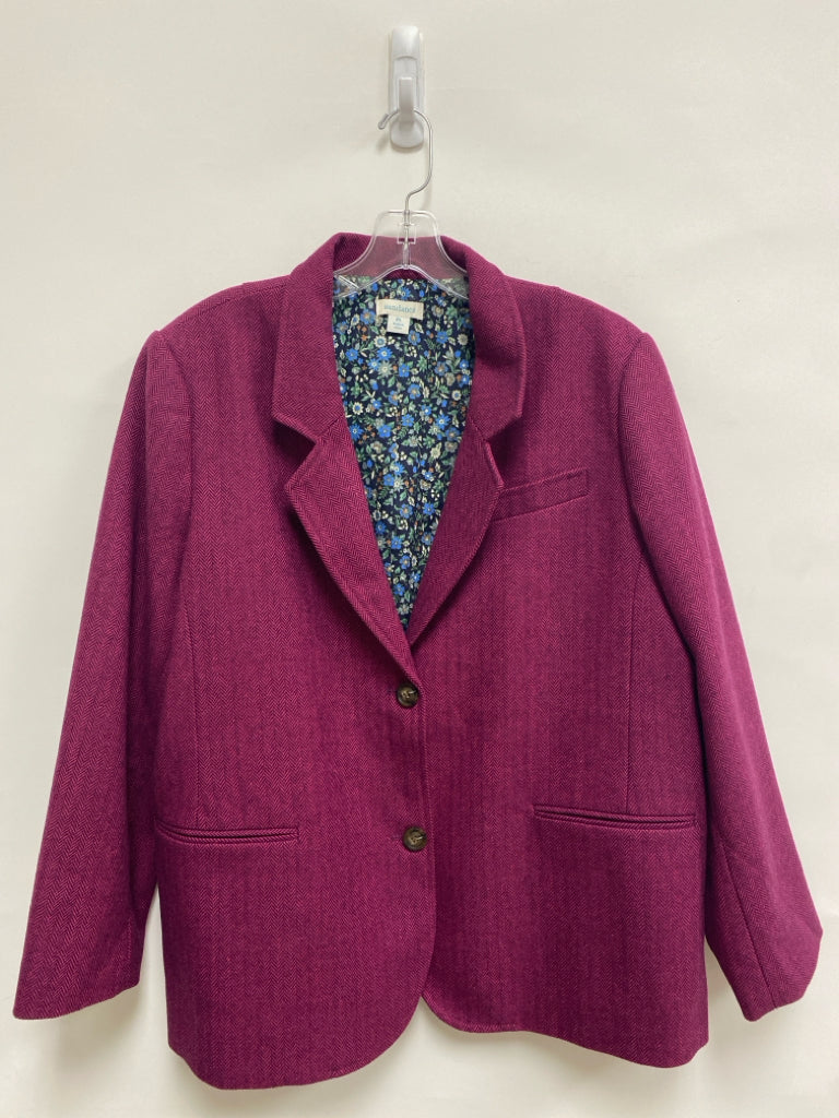 Sundance Size LP Pink/Navy Herringbone Petite Jacket