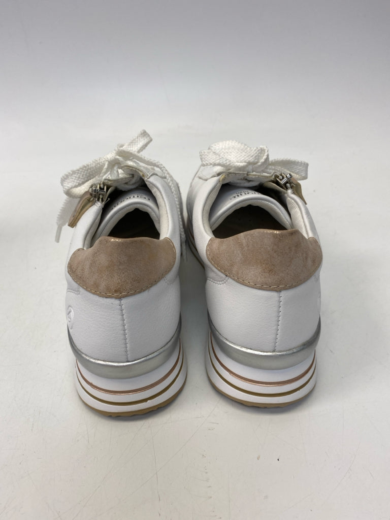 Remonte US Shoe Size 8 White Tan Lace-up Sneakers