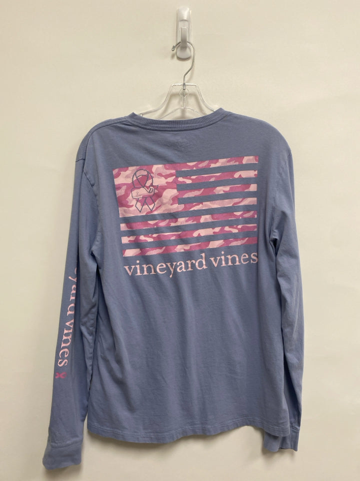 Vineyard Vines Size S Slate Blue Pink Long Sleeve Tee Ladies Top