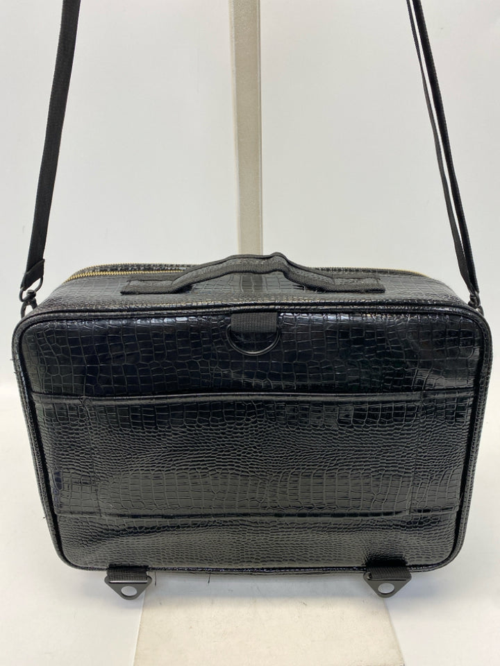 Black Embossed Make-up Bag