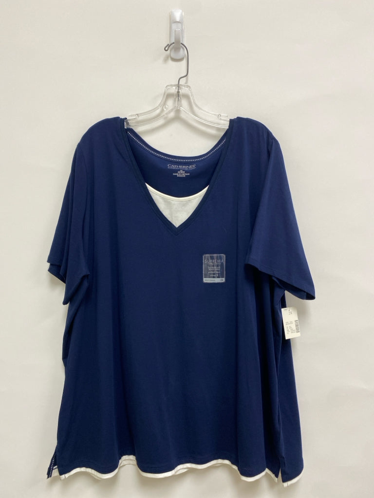 NWT Catherines  SIZE  2X Navy Plus Size Top
