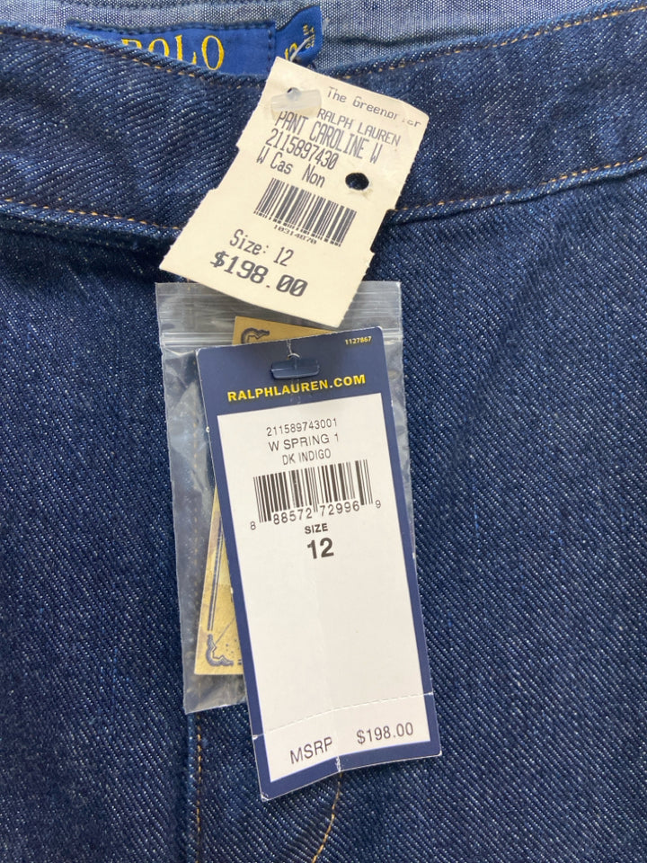 NWT Polo Size 12 Navy Wide Leg Ladies Jeans