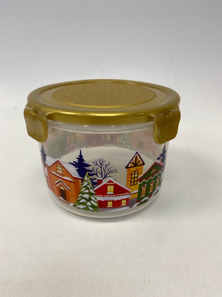 Clear Multi Color Scene Plastic Storage Container