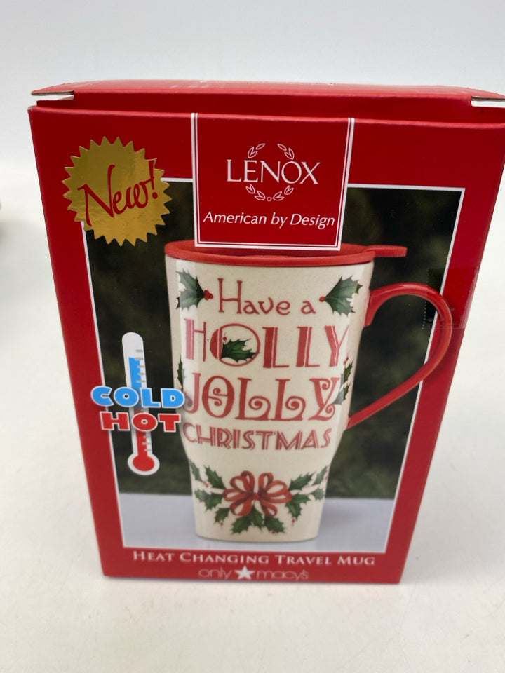 NEW/BOX Lenox White Red Christmas
