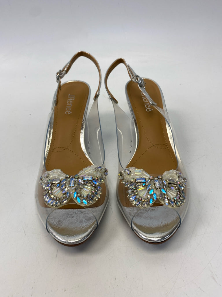 NWOT J. Renee US Shoe Size 11 Clear Silver Rhinestone(s) Heels