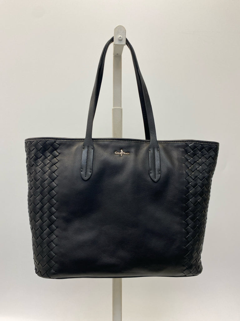 NWT Cole Haan Black Woven Leather Handbag