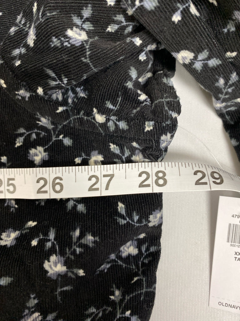 NWT Old Navy Size 3X Black White/Gray Flowers Corduroy Men&