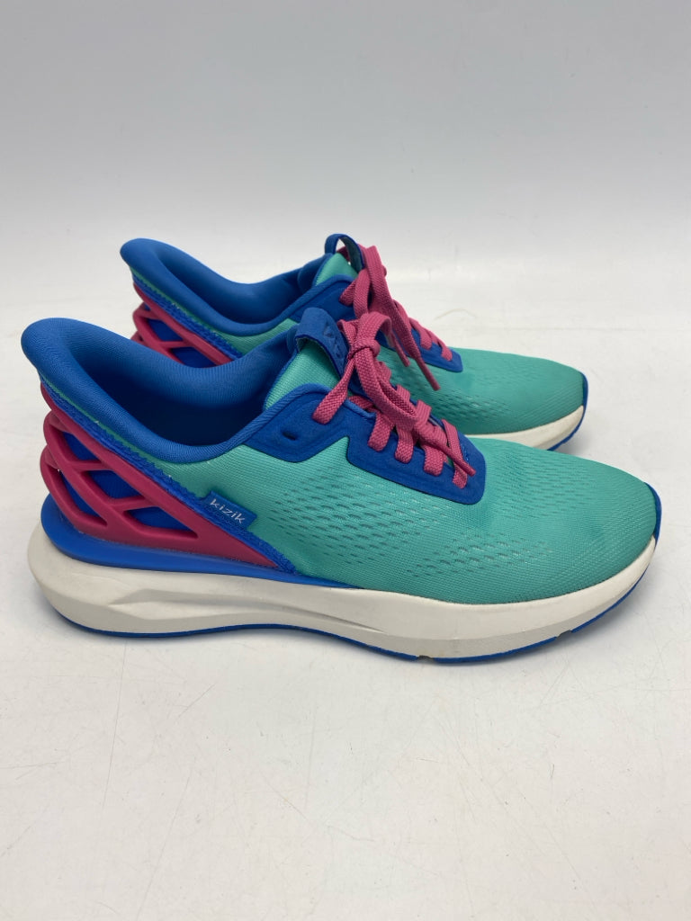 Kizik US Shoe Size 7.5 Green Blue/Pink Lace-up Sneakers
