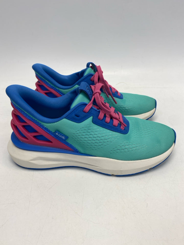 Kizik US Shoe Size 7.5 Green Blue/Pink Lace-up Sneakers