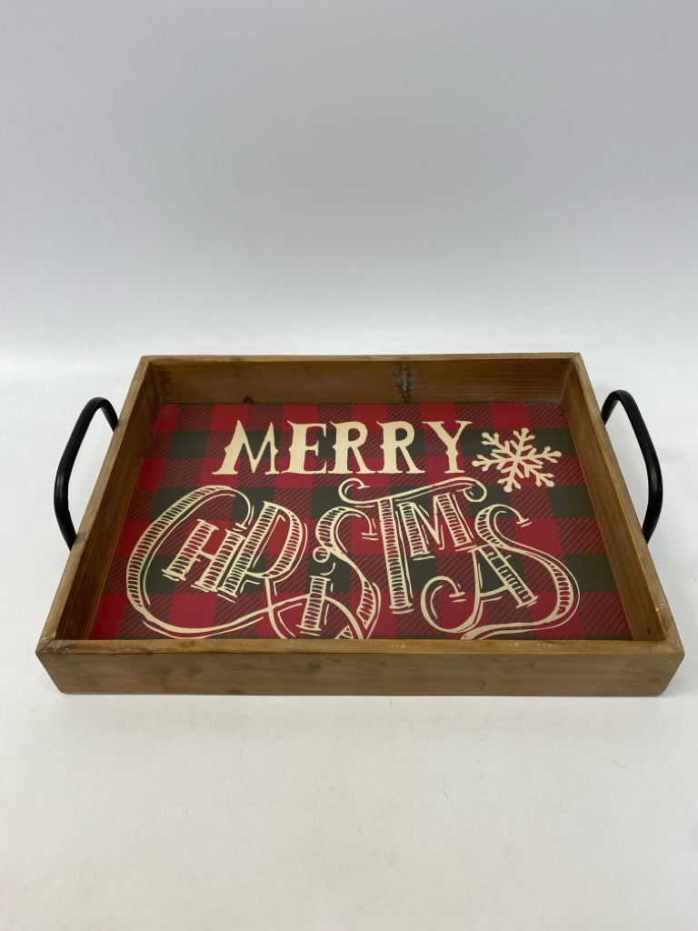 Brown Red/Green Wood/Metal Christmas