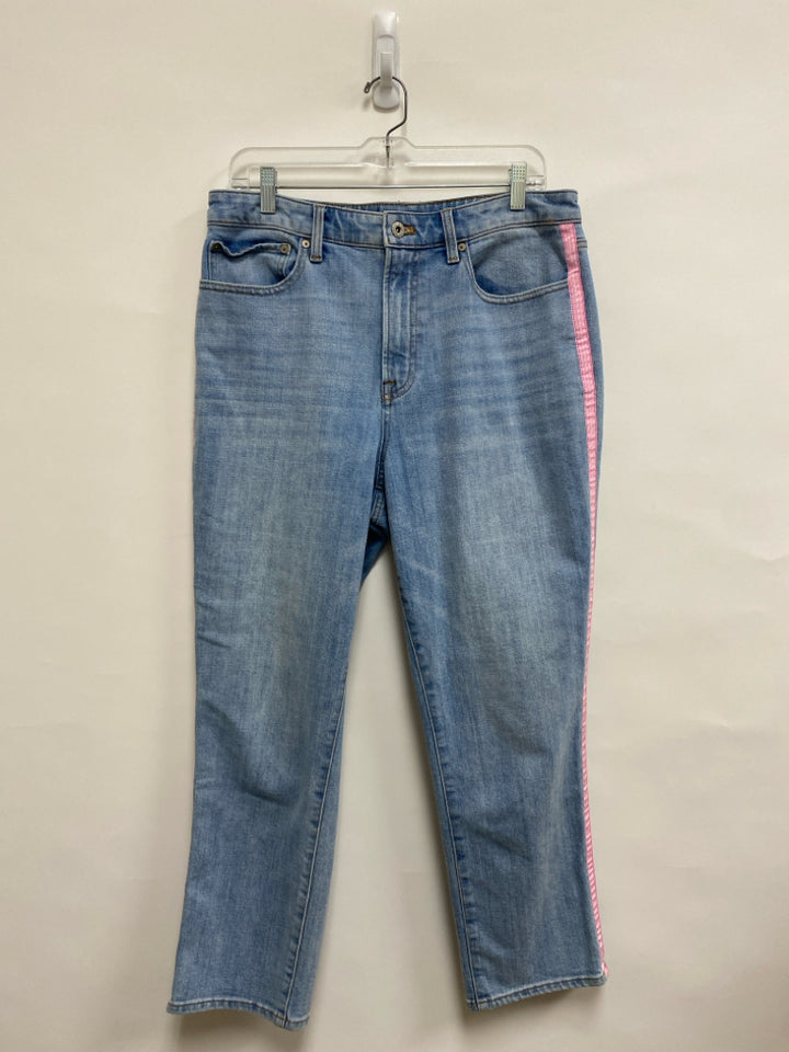 Talbots Size 12 Blue Pink Accents Denim Ladies Jeans