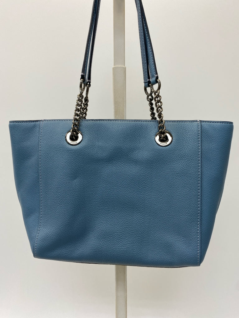 Coach Blue Turnlock Chain Tote 57107