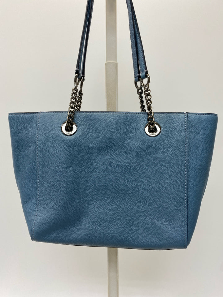 Coach Blue Turnlock Chain Tote 57107