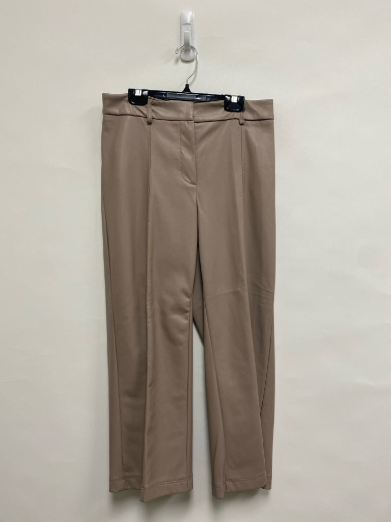 7/Mankind Size M Taupe Wide Leg Faux Leather Ladies Pants