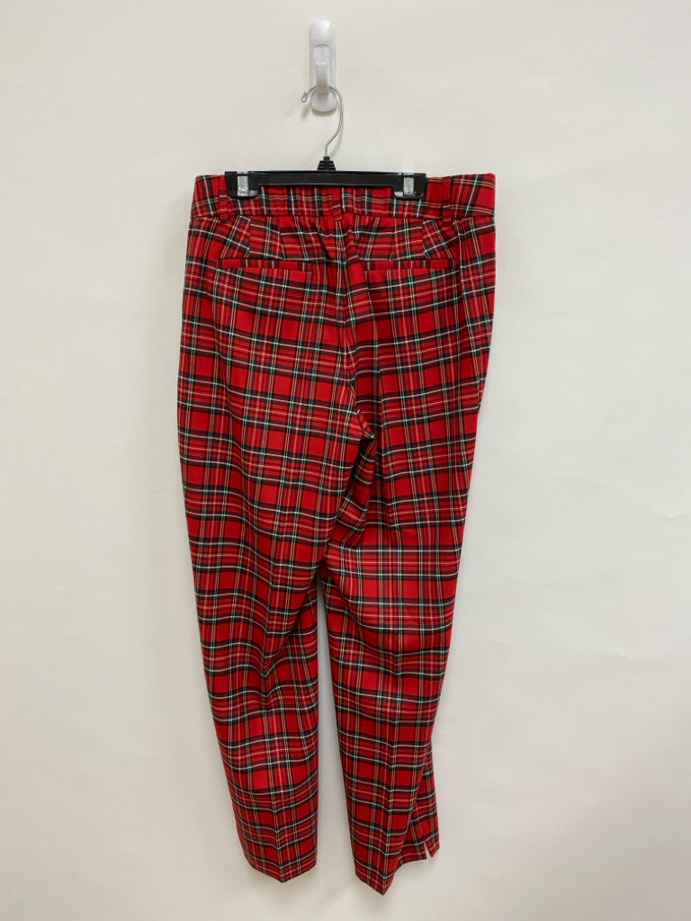 Talbots Size 10 Red/Black White Plaid Ladies Pants