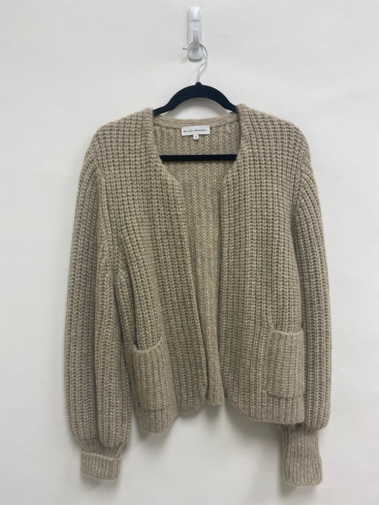 White + Warren Size M Beige Chunky Drape Ladies Sweater