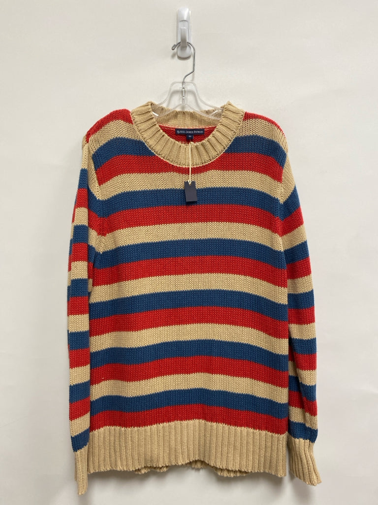 NWT Kiel James Patrick Size XL Tan Red/Blue Striped Cotton Ladies Sweater