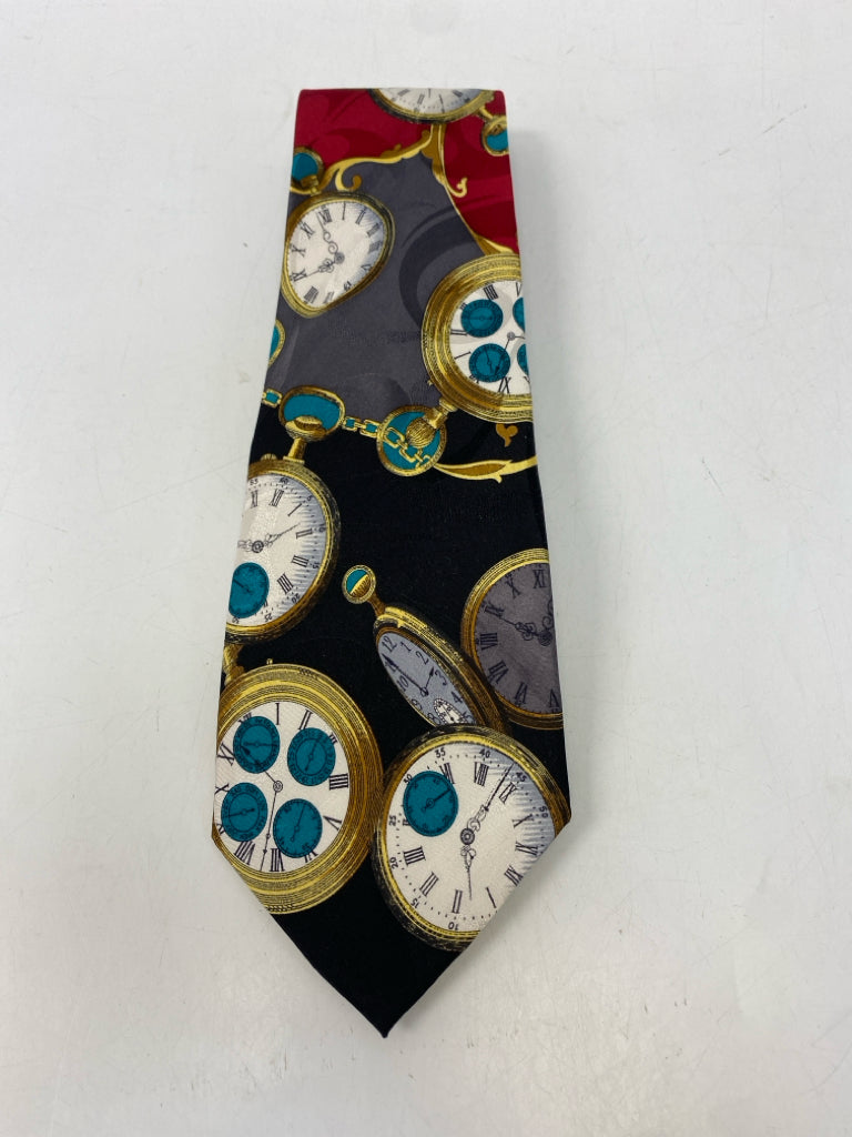Red Black/Gray Silk Men&