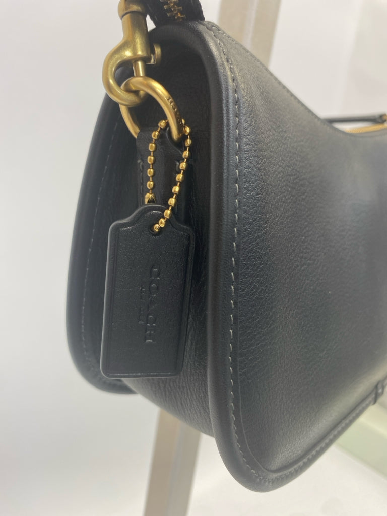 Coach Black Brass Twin Turnlock Waverly Bag w/3 Straps CDZ20