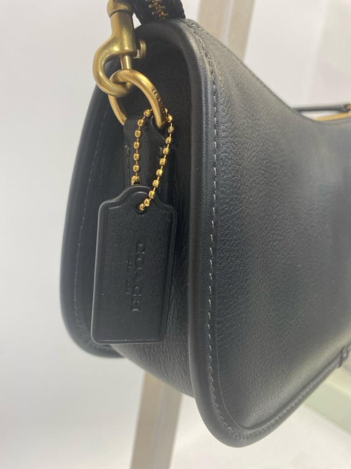 Coach Black Brass Twin Turnlock Waverly Bag w/3 Straps CDZ20