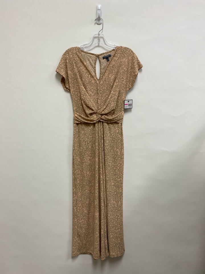 NWT Madison Size S Coral Taupe Animal Print V Neck Ladies Jumpsuit
