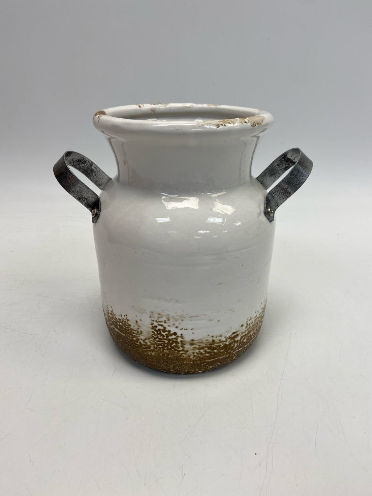 White Brown Ceramic Vase