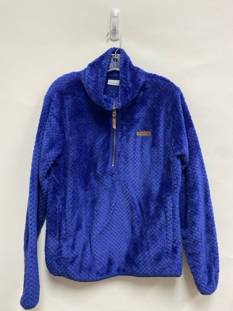 Columbia Size L Blue Fuzzy Ladies Pullover