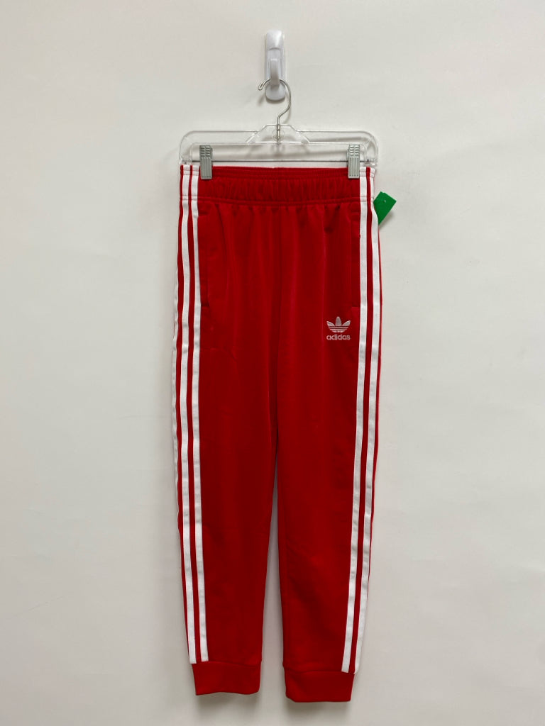 Adidas SIZE 9/10 Red White Stripe Joggers Boy&